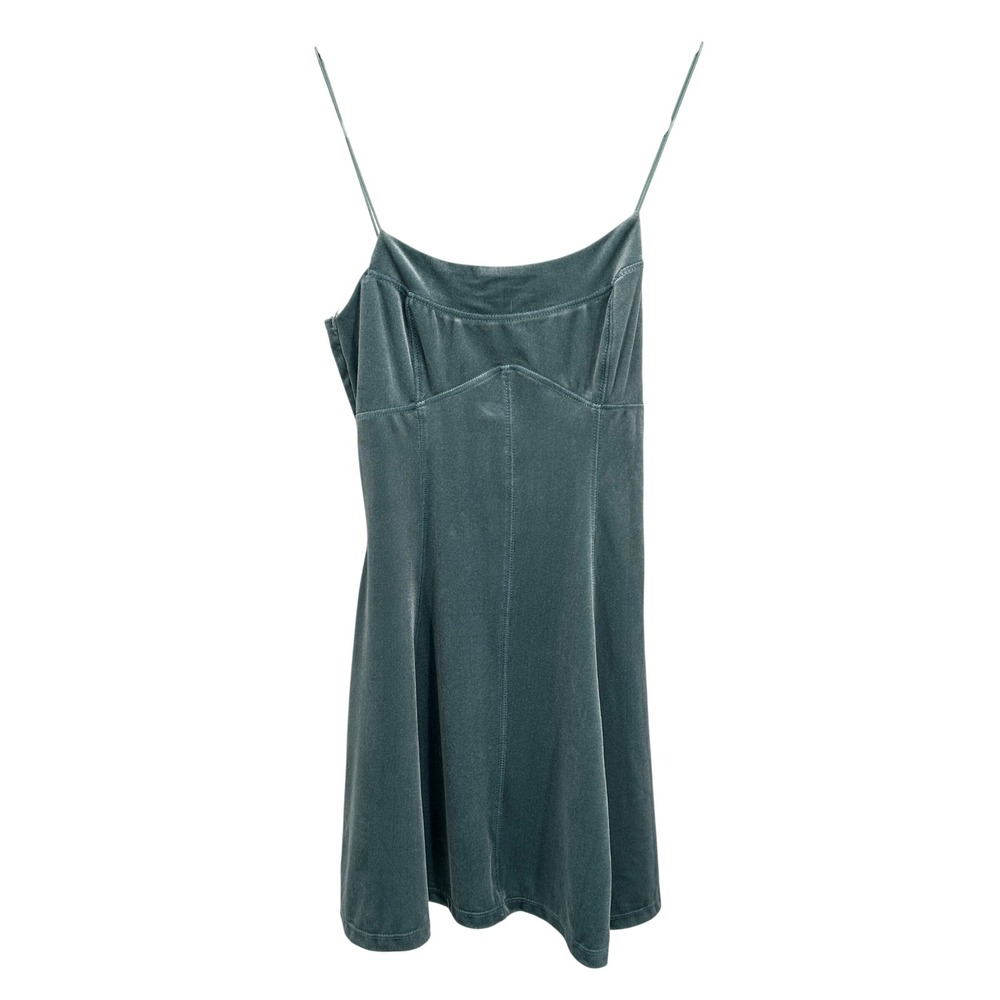 Urban Outfitters Women's S Velvet Mini Dress Blue Corset Y2K Slip Skater